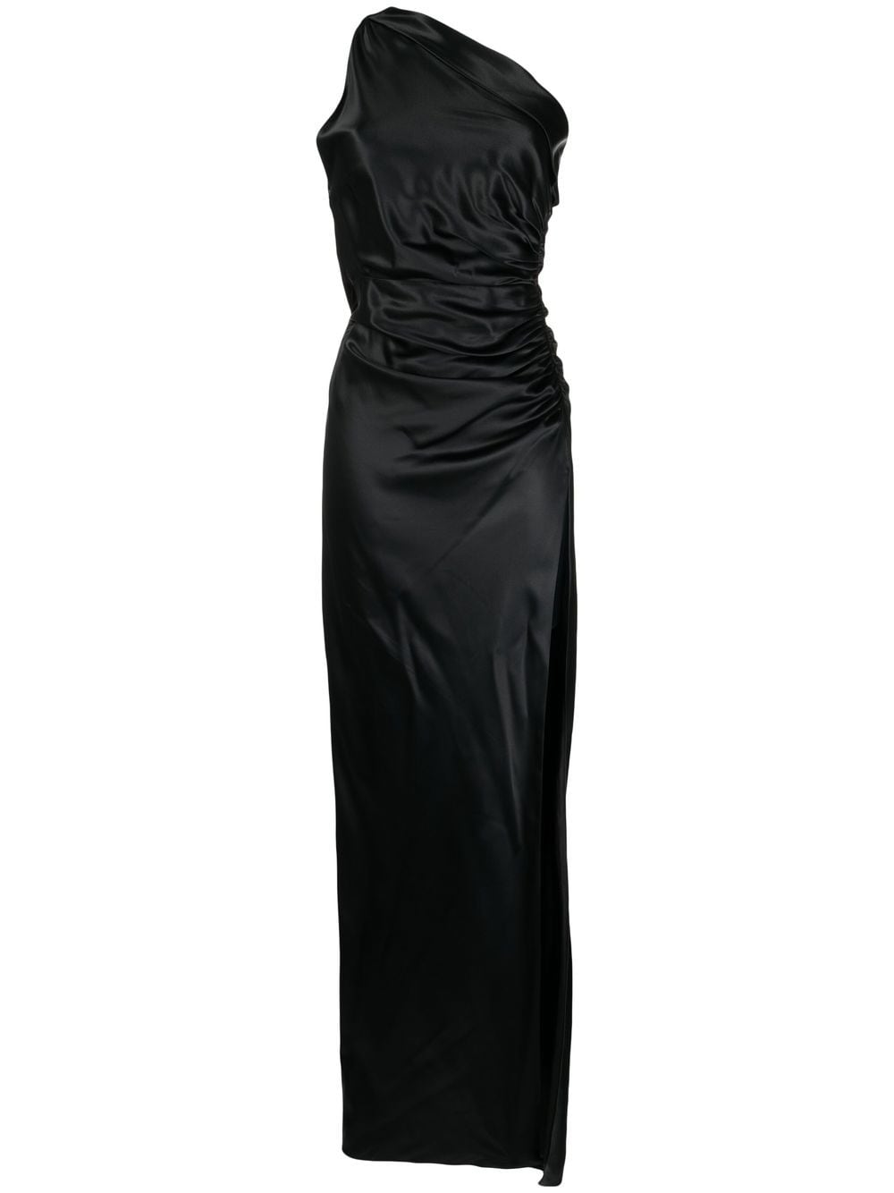Michelle Mason gathered-detail one-shoulder silk gown - Black von Michelle Mason