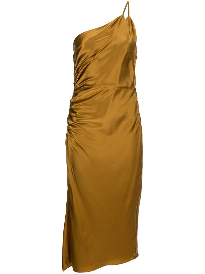 Michelle Mason gathered-detail silk dress - Gold von Michelle Mason