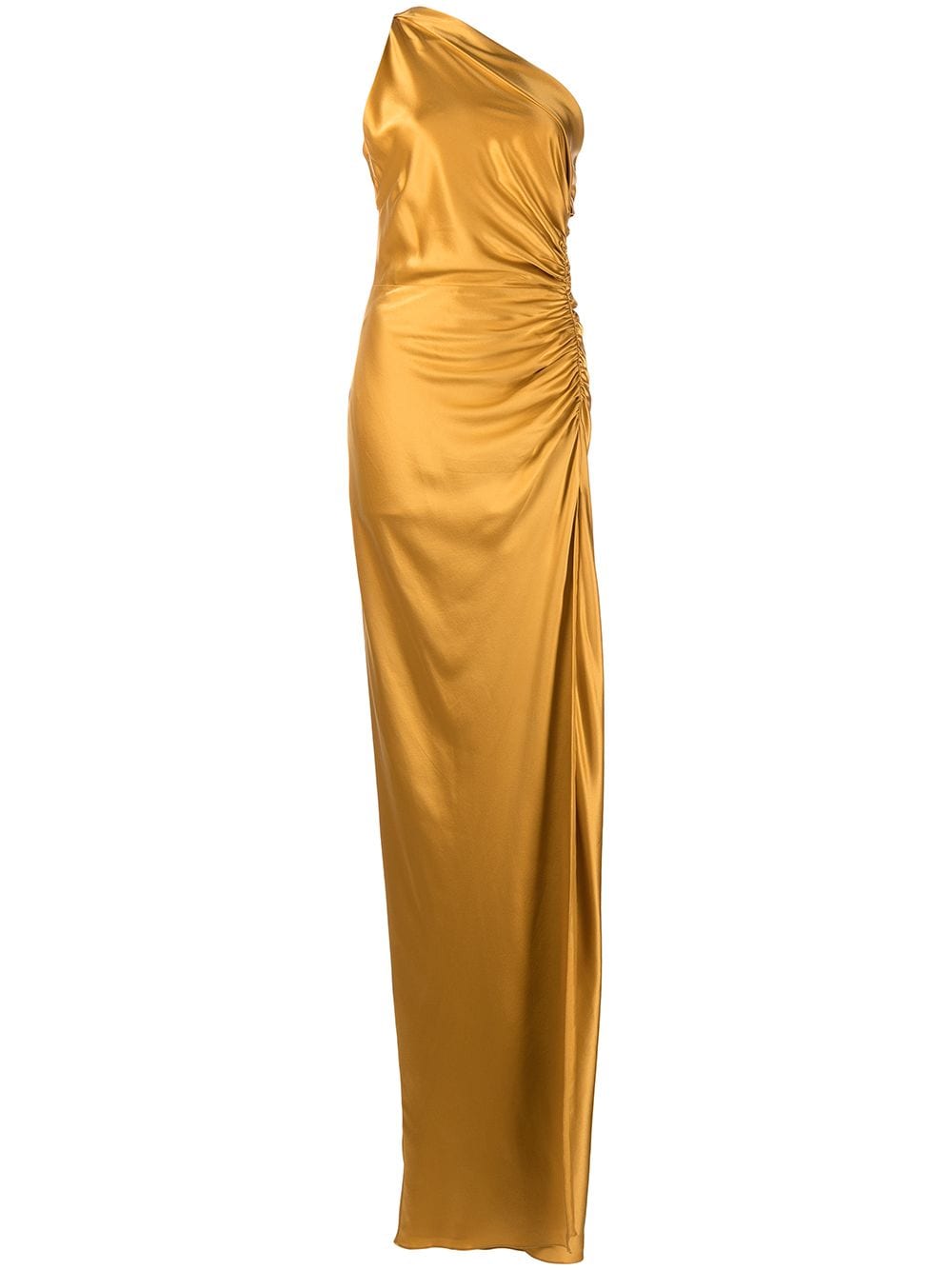 Michelle Mason gathered-detail silk gown - Gold von Michelle Mason