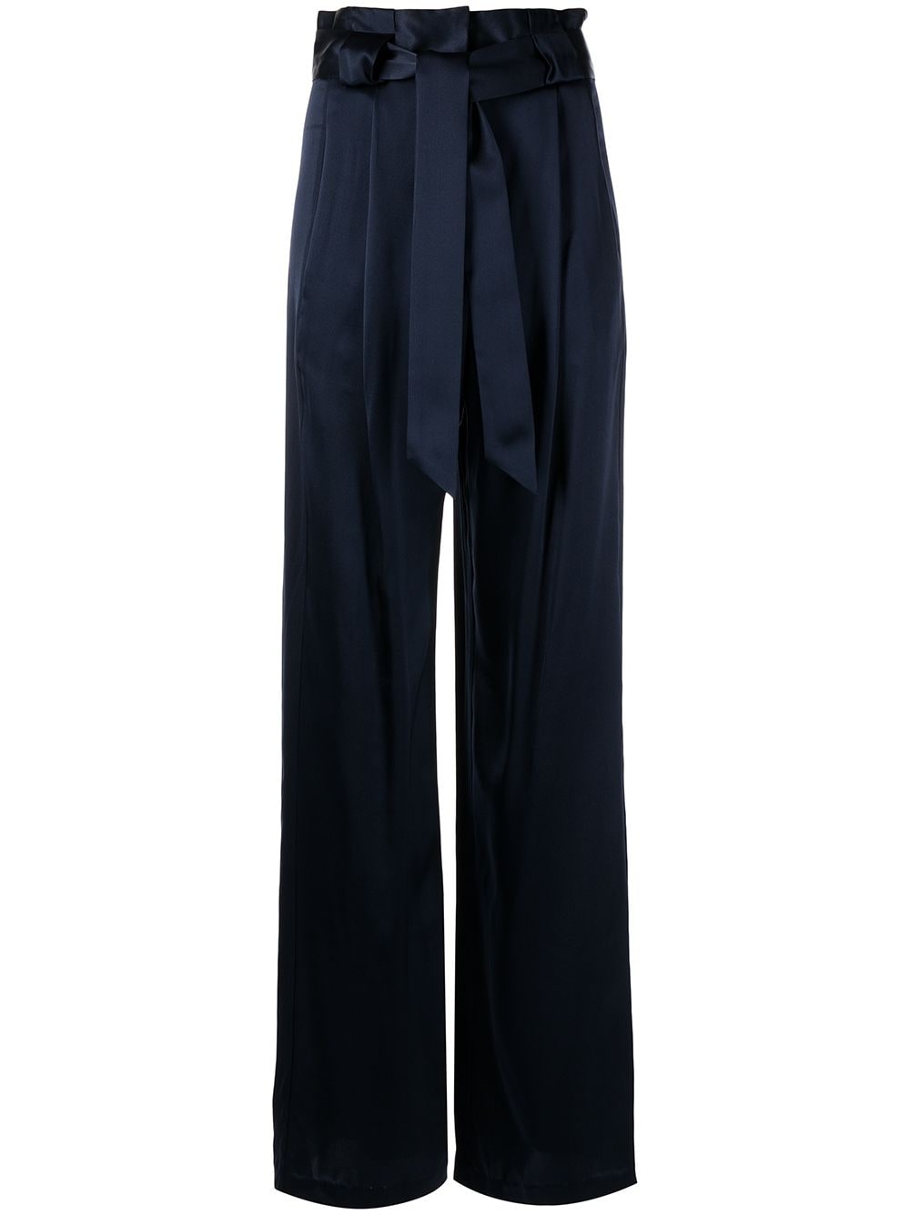 Michelle Mason high-waisted pleated silk trousers - Blue von Michelle Mason