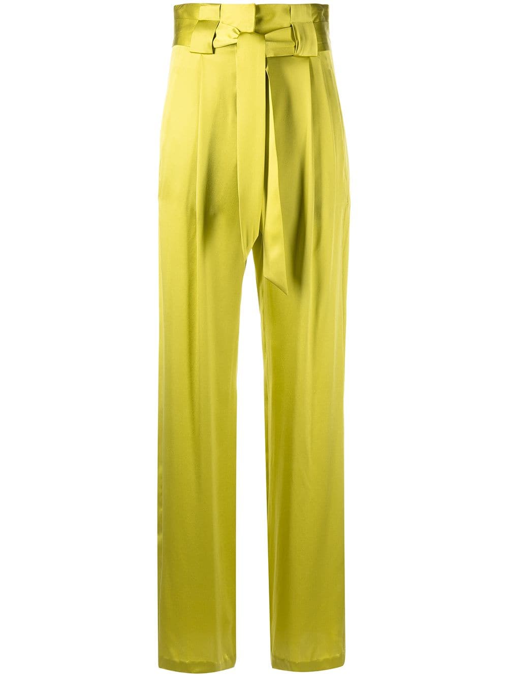 Michelle Mason high-waisted pleated silk trousers - Green von Michelle Mason