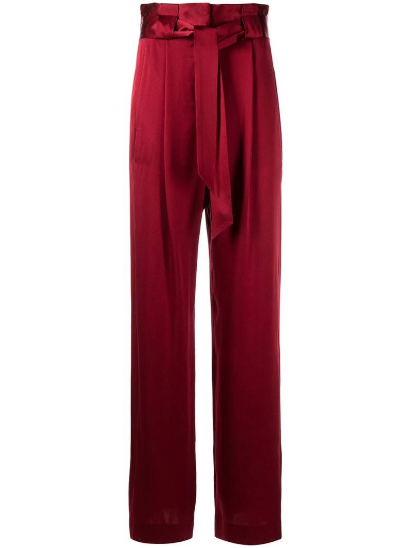 Michelle Mason high-waisted pleated silk trousers - Red von Michelle Mason