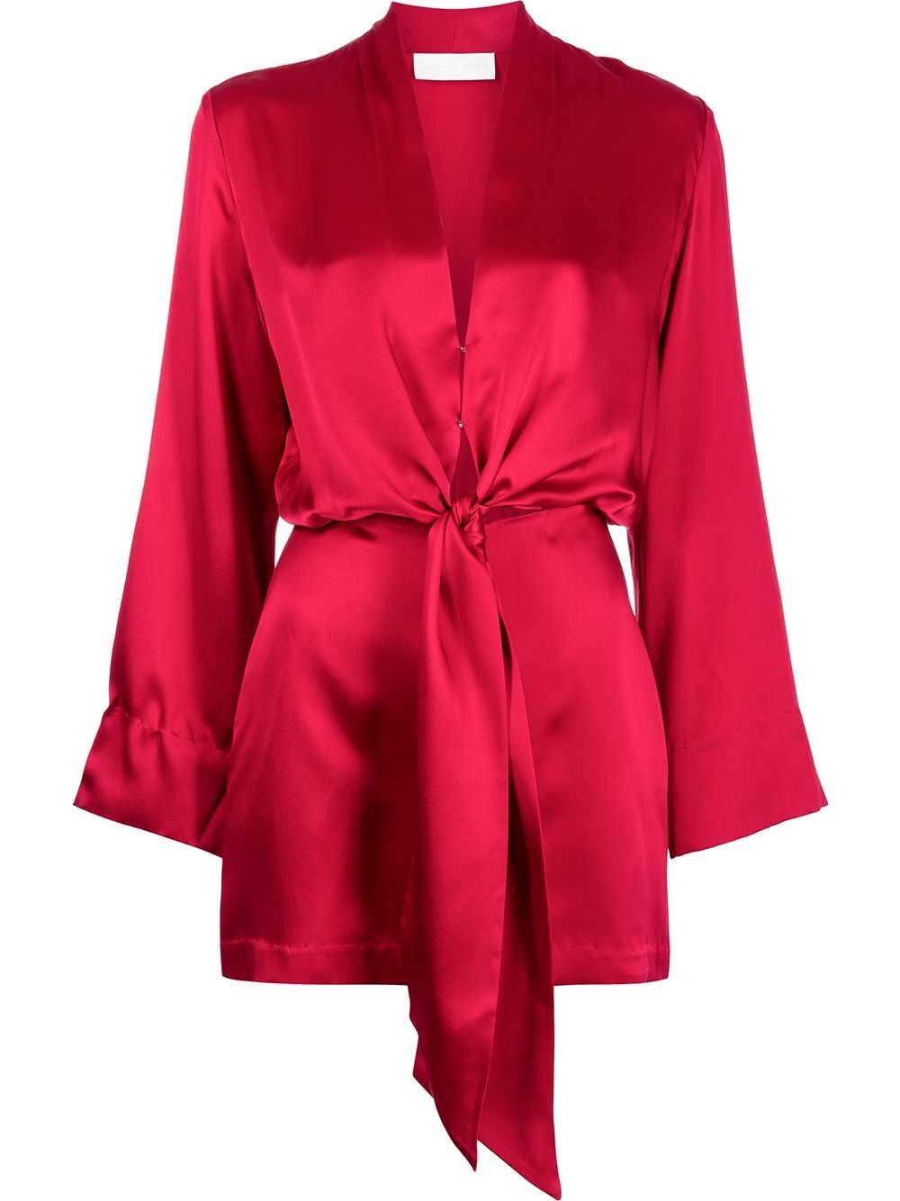 Michelle Mason tie-front silk satin minidress - Red von Michelle Mason