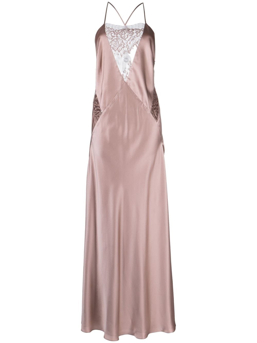 Michelle Mason lace-inset gown long sleeveless dress - Pink von Michelle Mason