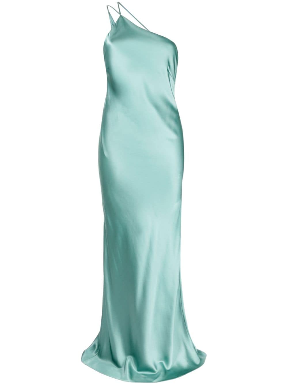 Michelle Mason one-shoulder bias gown - Green von Michelle Mason