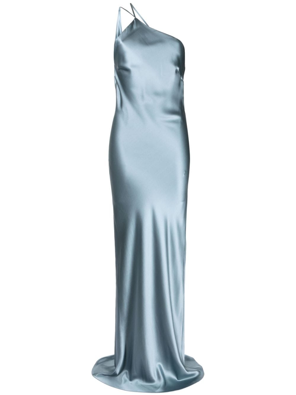 Michelle Mason one-shoulder bias silk gown - Blue von Michelle Mason