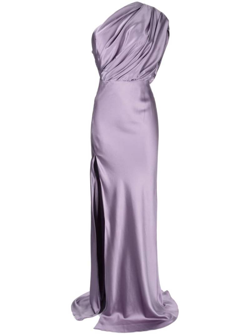 Michelle Mason one-shoulder draped gown - Purple von Michelle Mason