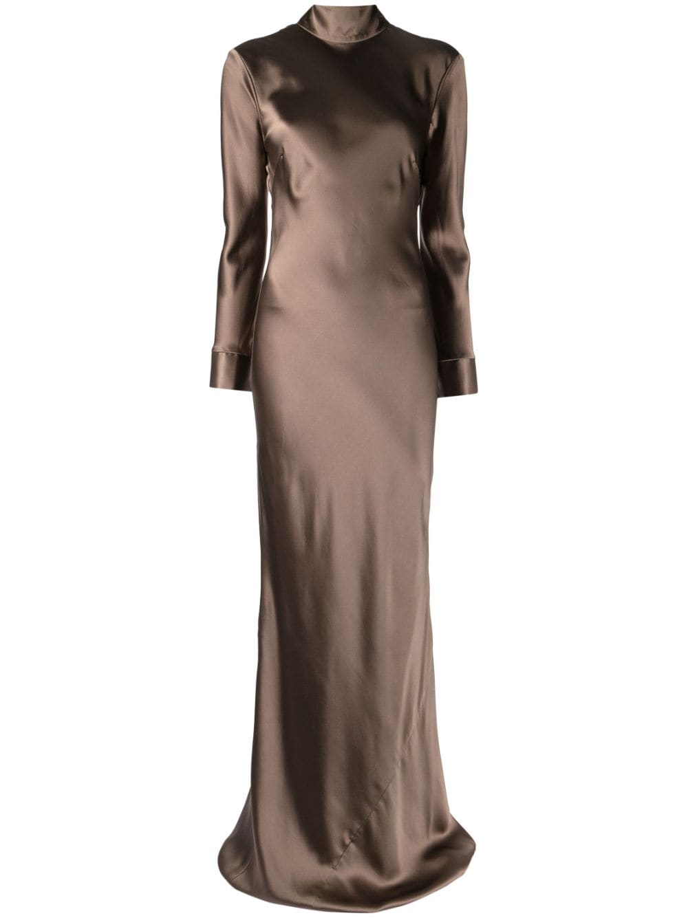 Michelle Mason open-back long-sleeve gown dress - Brown von Michelle Mason