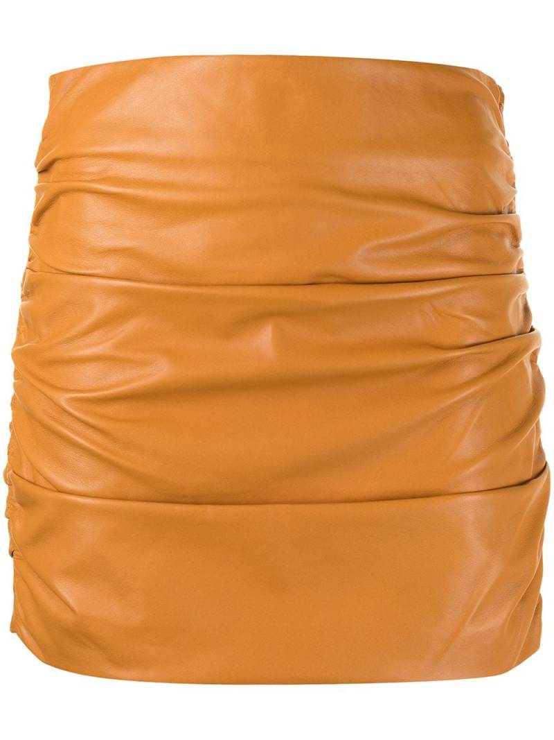 Michelle Mason ruched leather mini skirt - Orange von Michelle Mason