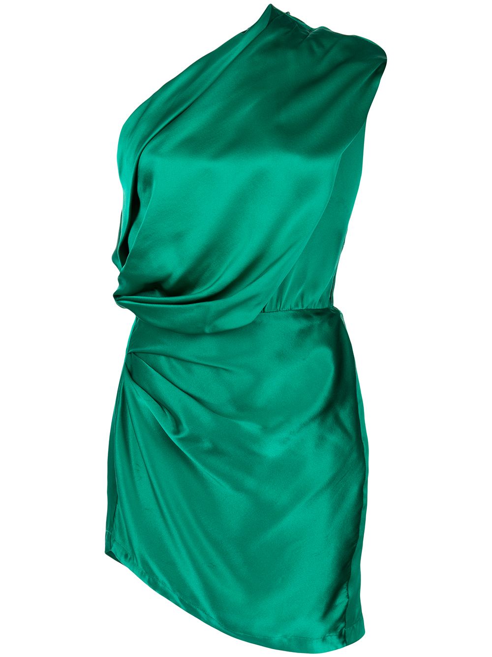 Michelle Mason satin asymmetric mini dress - Green von Michelle Mason