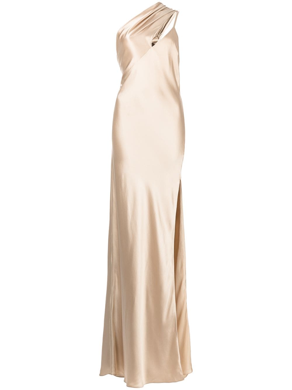 Michelle Mason side-slit one-shoulder gown - Gold von Michelle Mason