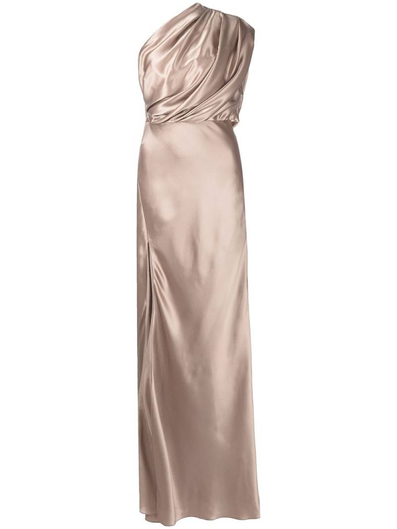 Michelle Mason silk aymmetrical gathered gown - Neutrals von Michelle Mason