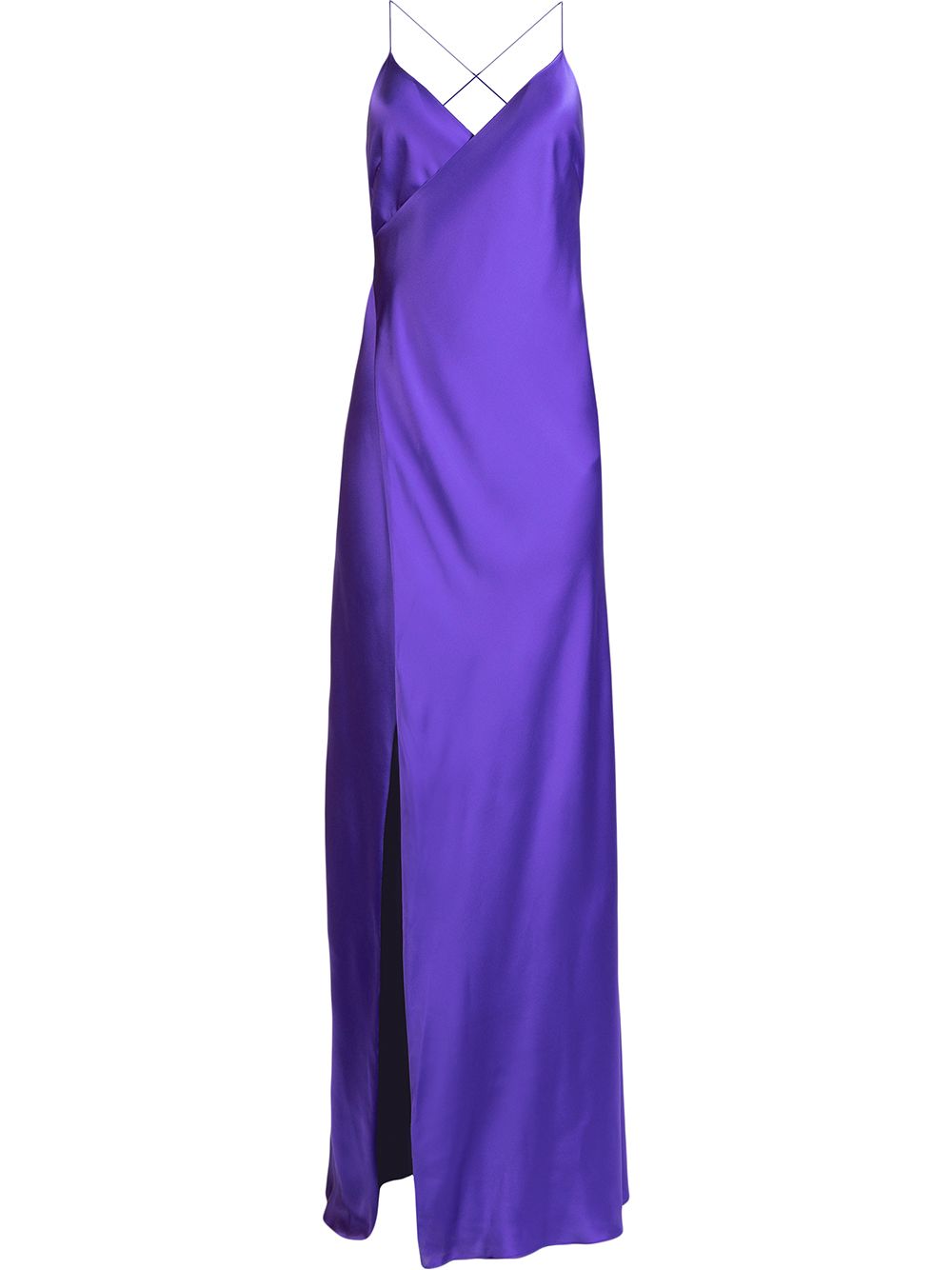 Michelle Mason silk front-slit maxi gown - Purple von Michelle Mason