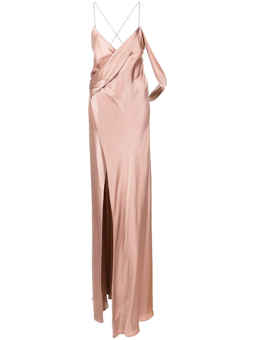 Michelle Mason silk wrap floor-length gown - Pink von Michelle Mason