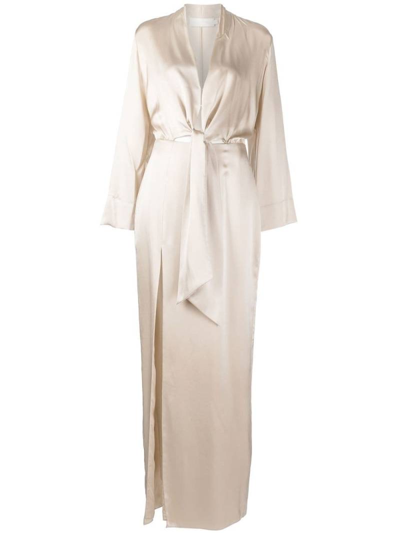 Michelle Mason tie front kimono gown - White von Michelle Mason