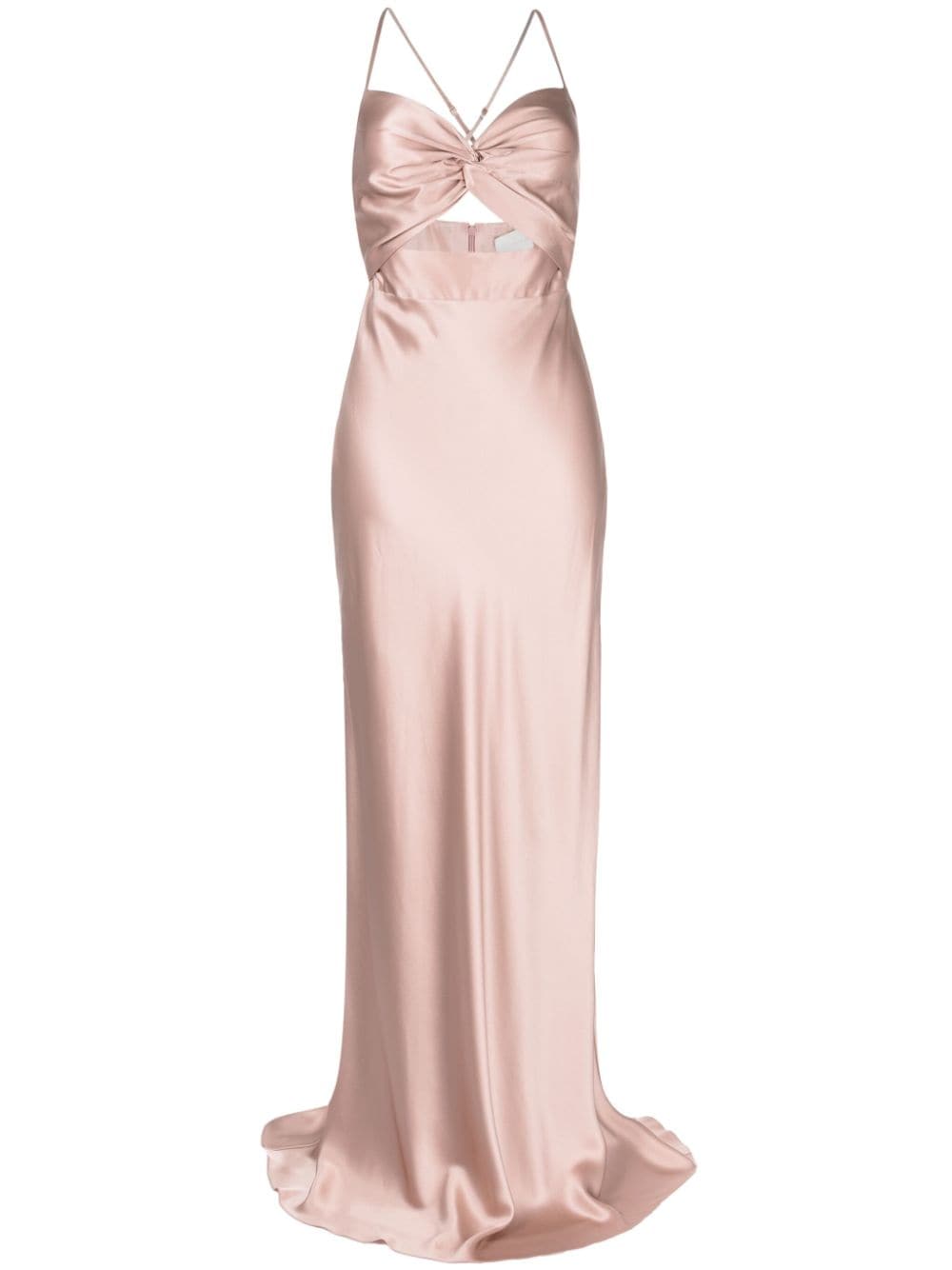 Michelle Mason twist-detail silk maxi dress - Pink von Michelle Mason