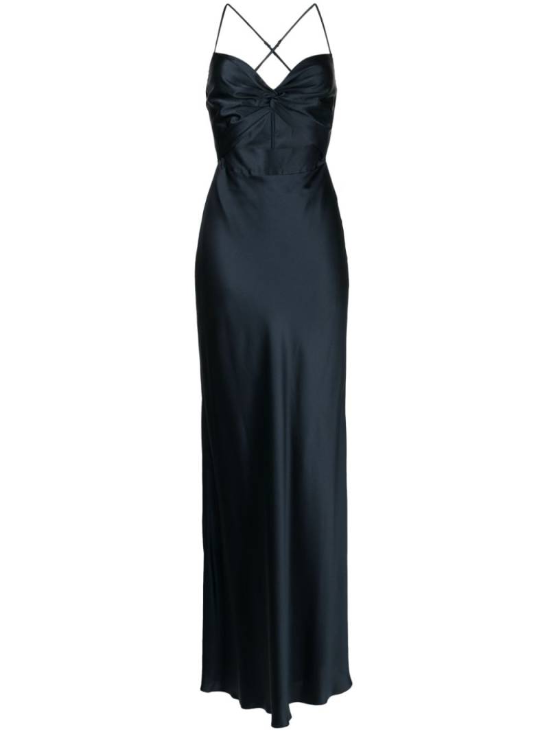 Michelle Mason twisted-bodice silk gown - Blue von Michelle Mason