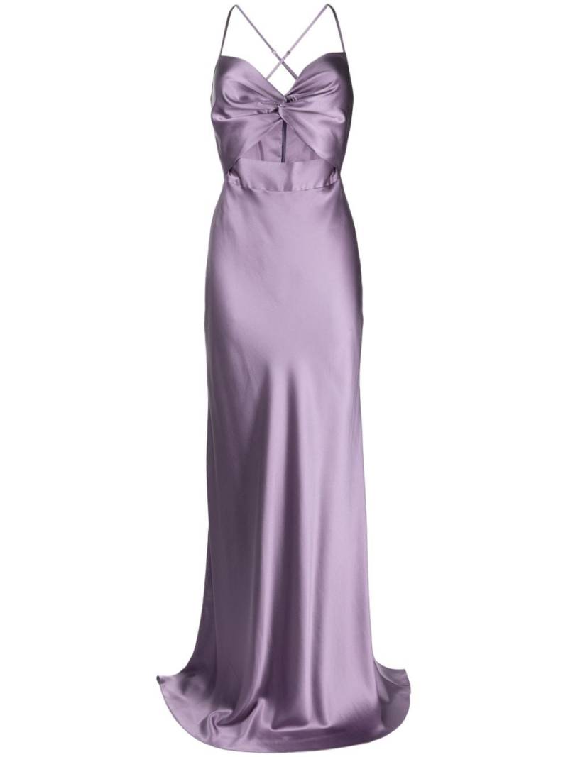 Michelle Mason twisted-bodice silk gown - Purple von Michelle Mason