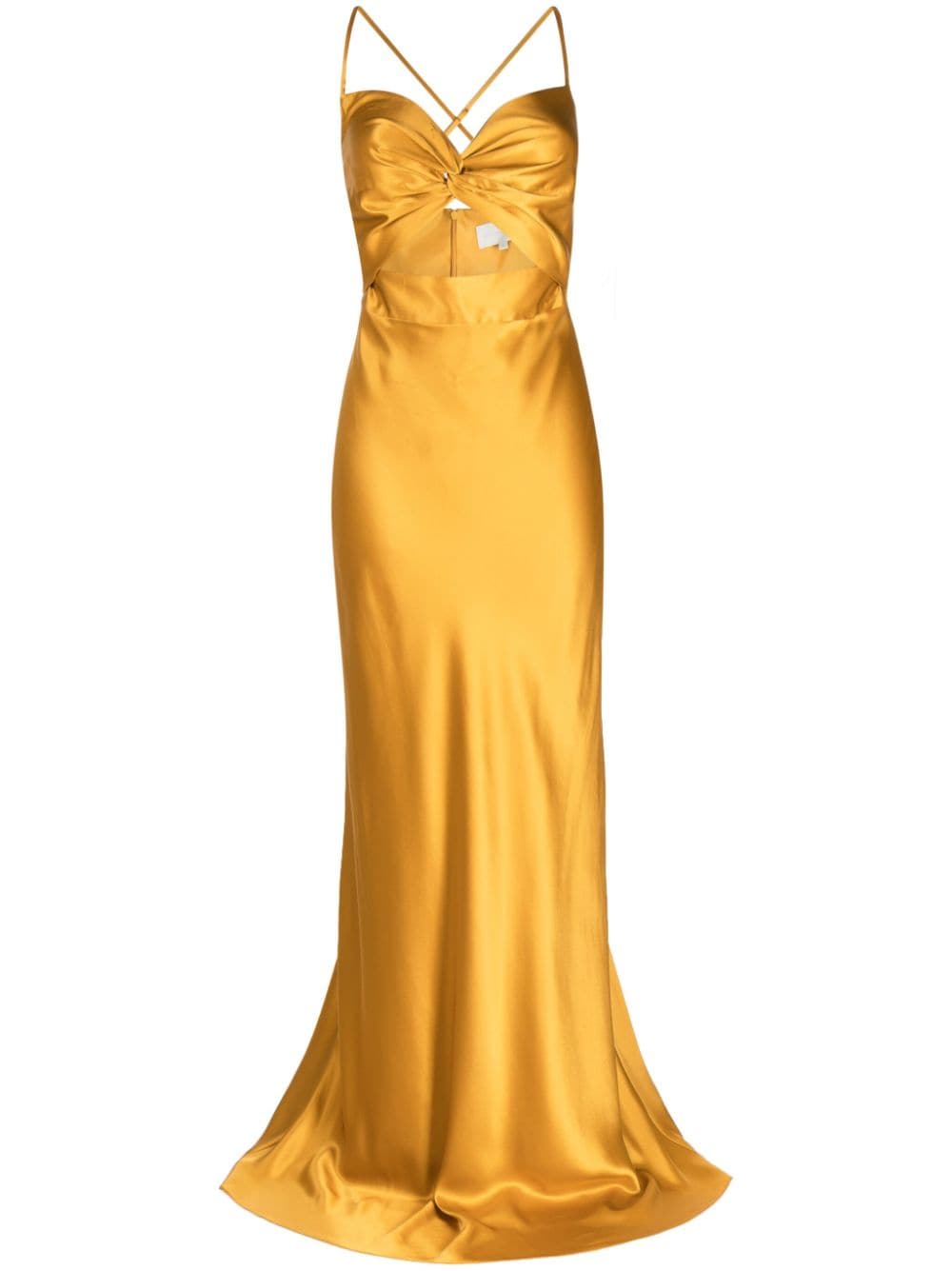 Michelle Mason twisted-bodice silk gown - Yellow von Michelle Mason