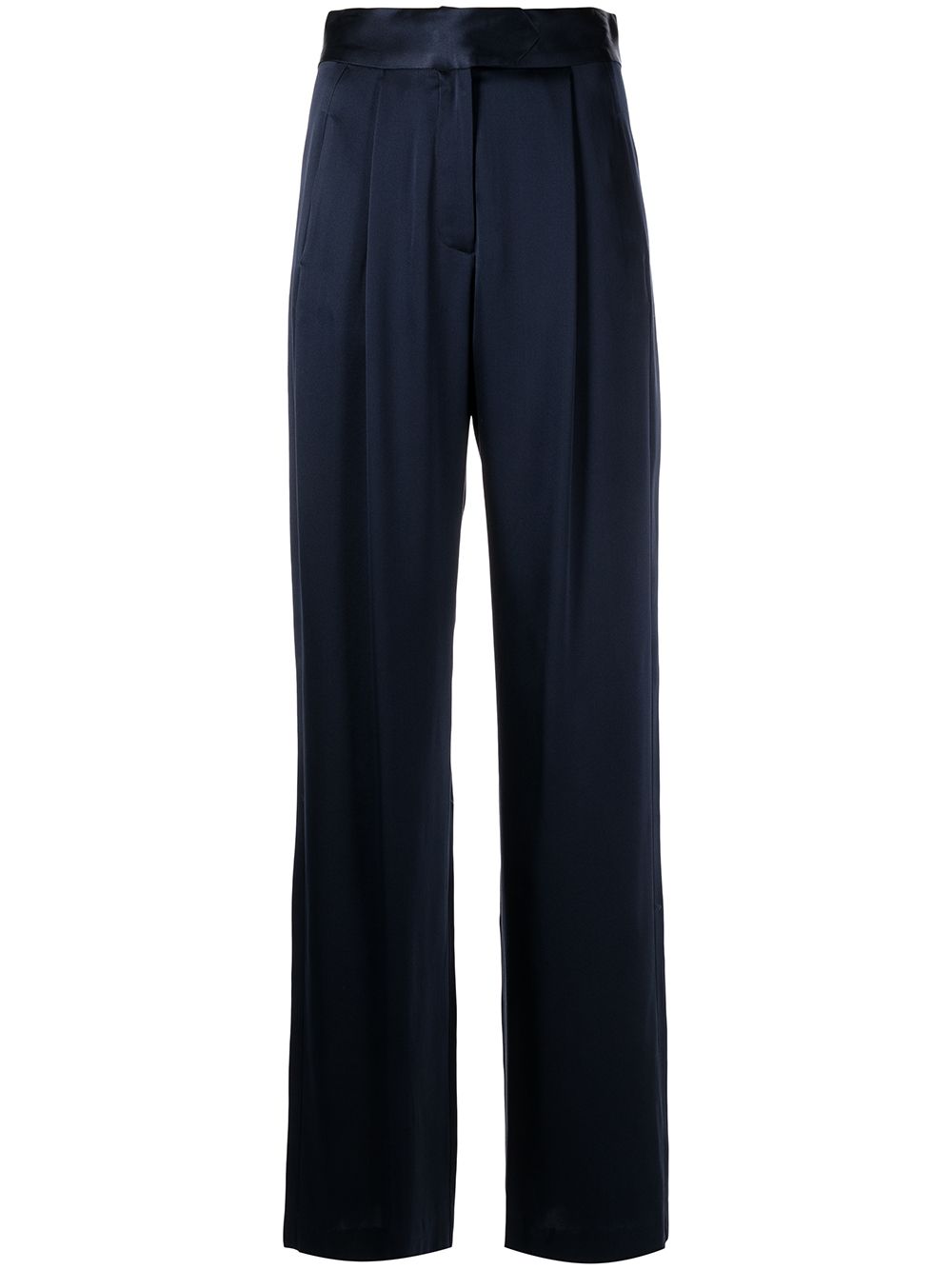 Michelle Mason wide-leg silk satin trousers - Blue von Michelle Mason