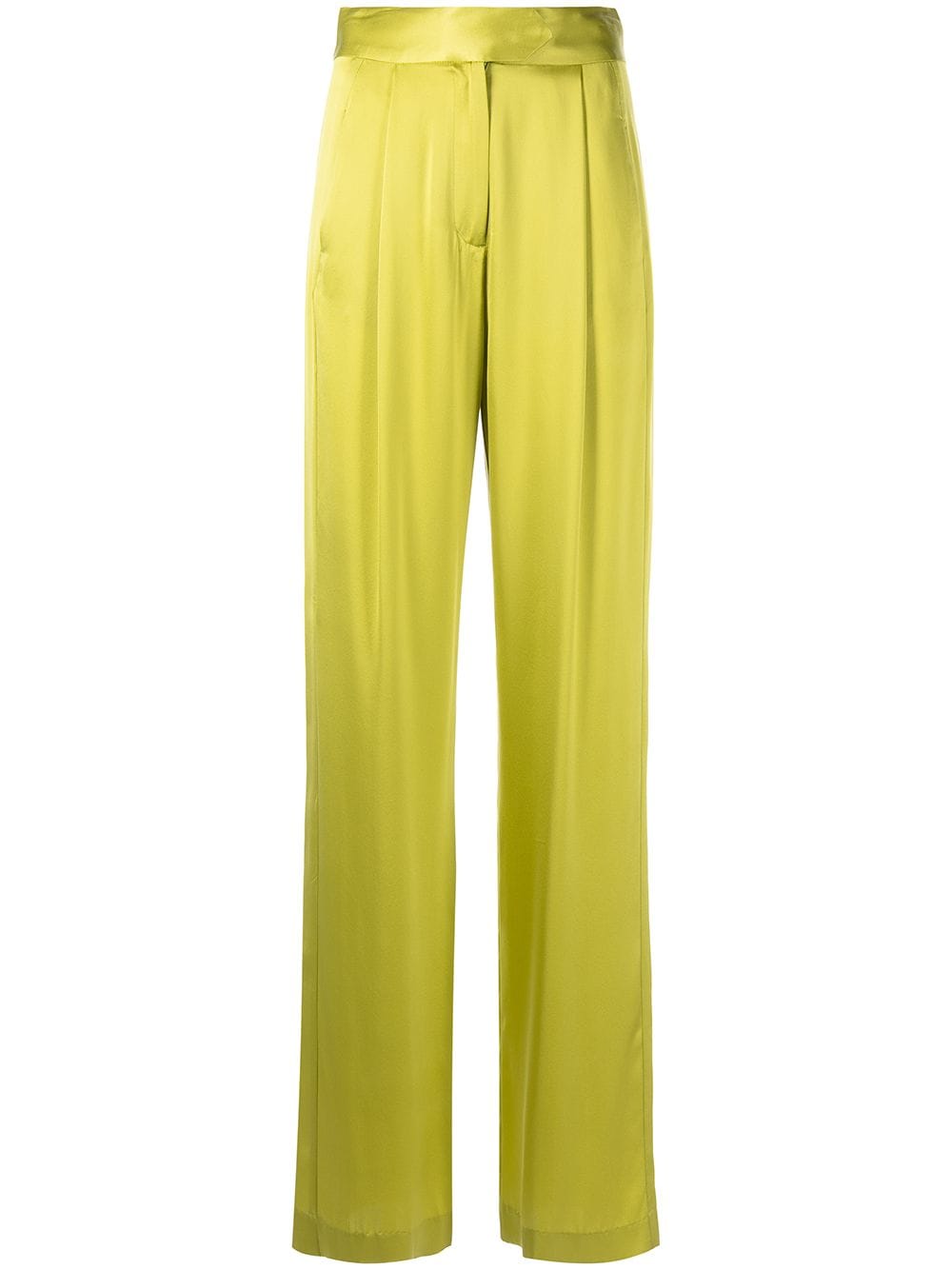 Michelle Mason wide-leg silk satin trousers - Green von Michelle Mason