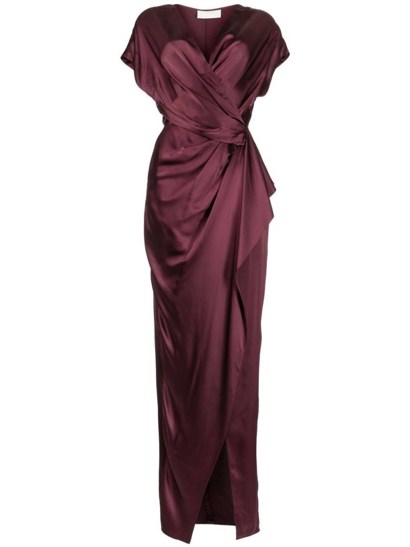 Michelle Mason wrap drape-detail gown - Red von Michelle Mason