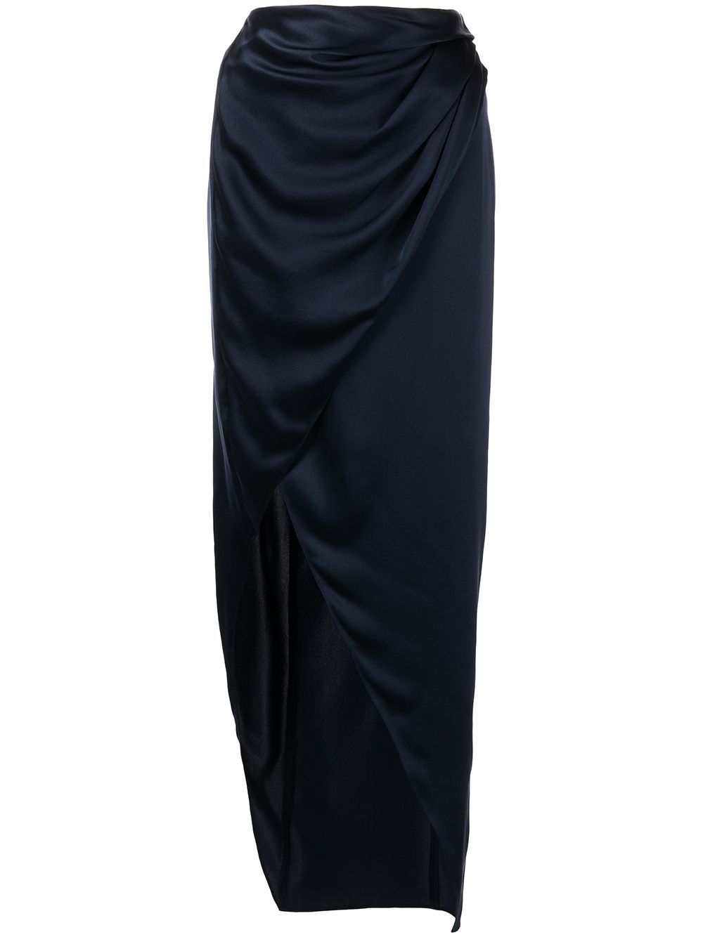 Michelle Mason wrap-effect silk charmeuse skirt - Blue von Michelle Mason