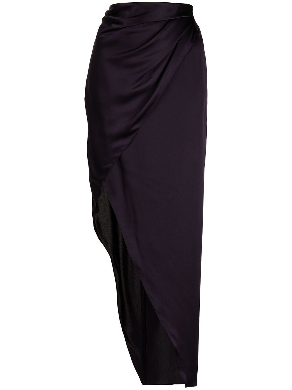 Michelle Mason wrap-effect silk charmeuse skirt - Purple von Michelle Mason