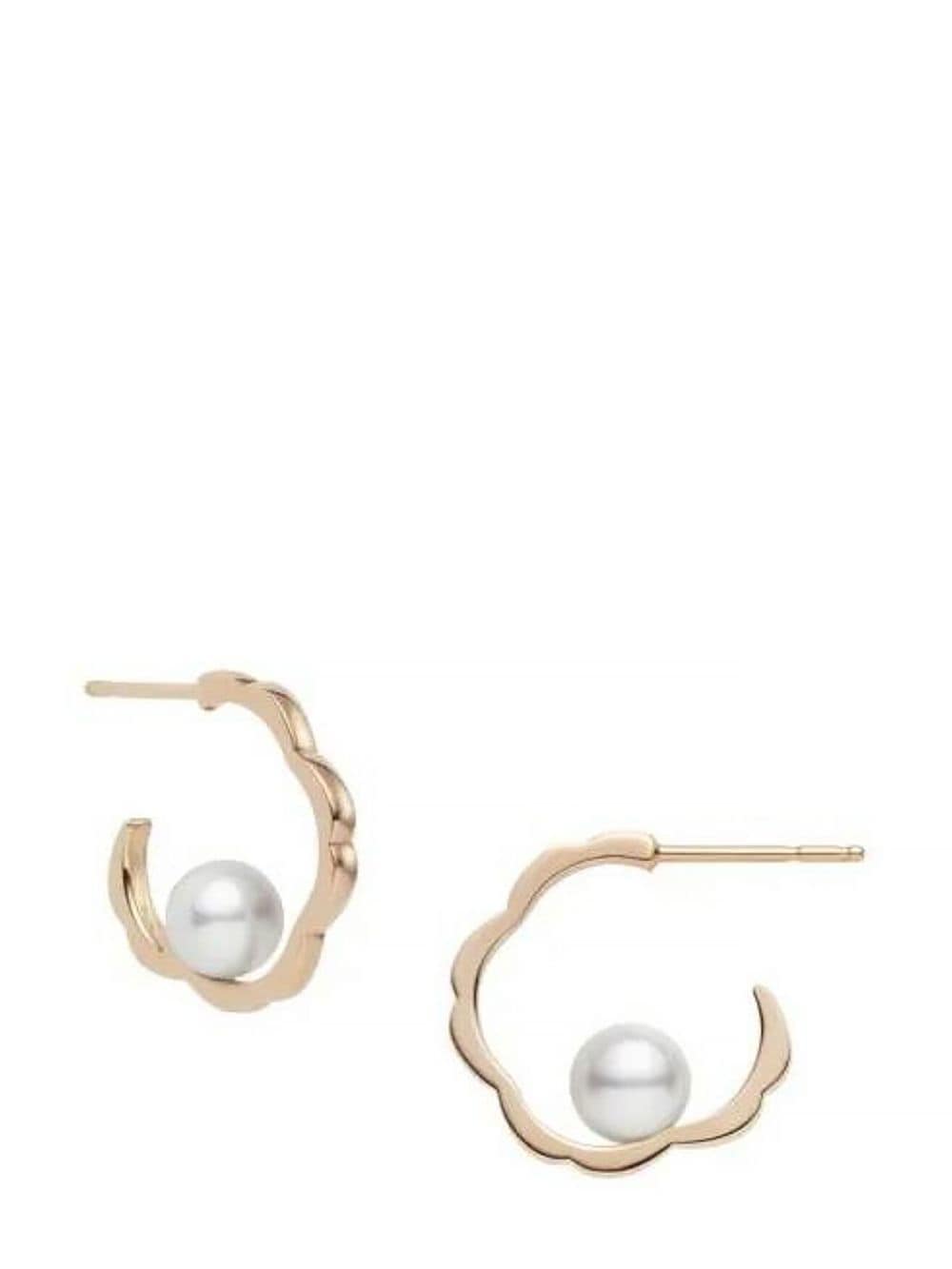 Mikimoto 18kt rose gold pearl hoop earrings - Pink von Mikimoto