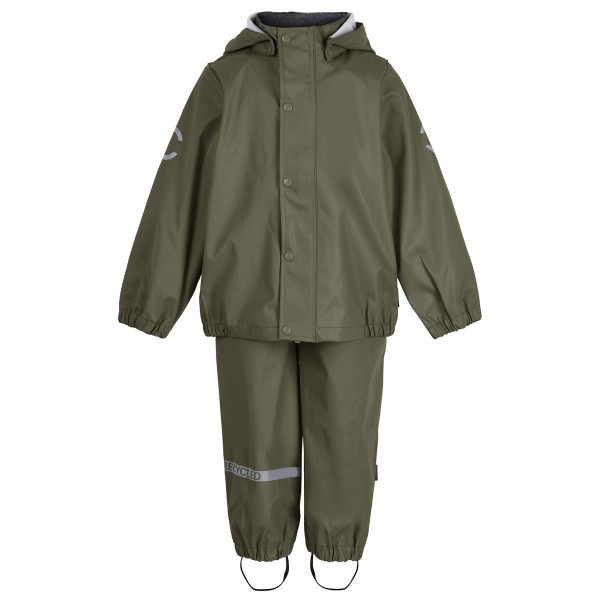 Mikk-Line - Kid's PU Rain w. Suspension Recycled - Regenset Gr 74 oliv von Mikk-Line