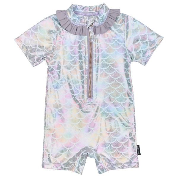 Mikk-Line - Kid's UV Suit Frill Recycled AOP - Lycra Gr 98/104 - 3-4 Years grau von Mikk-Line