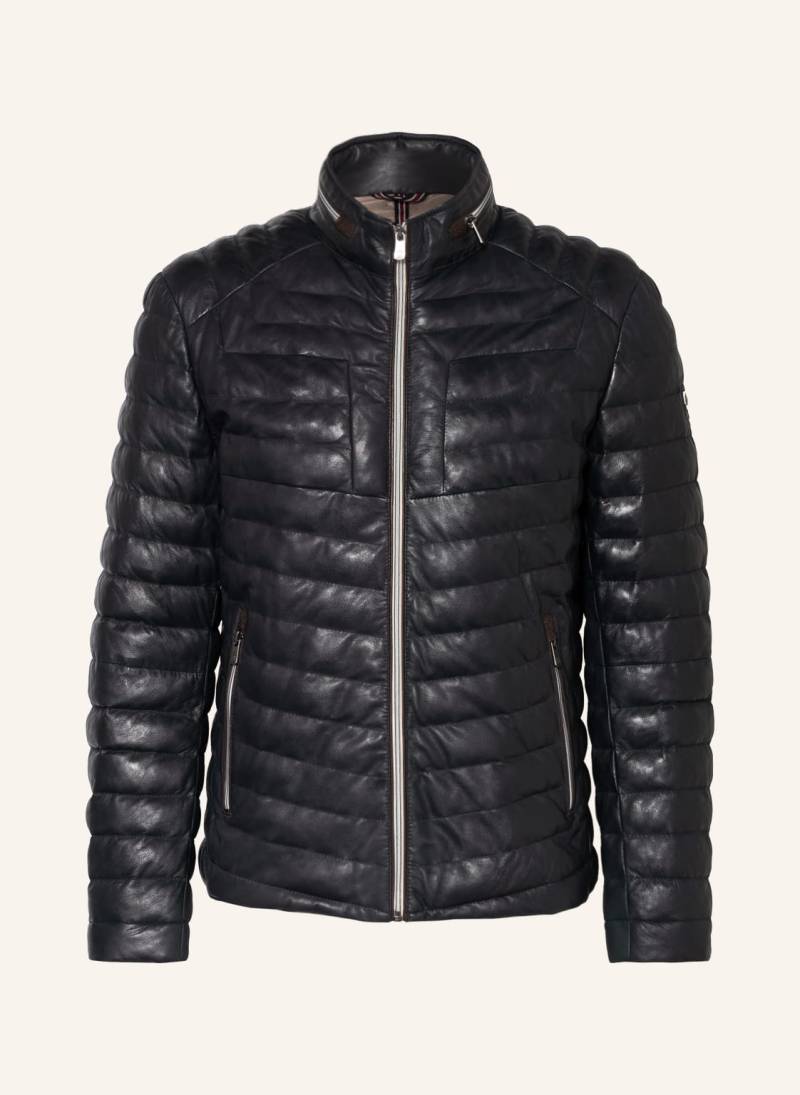Milestone Lederjacke Ms-Malik Mit Sorona®Aura-Isolierung blau von Milestone