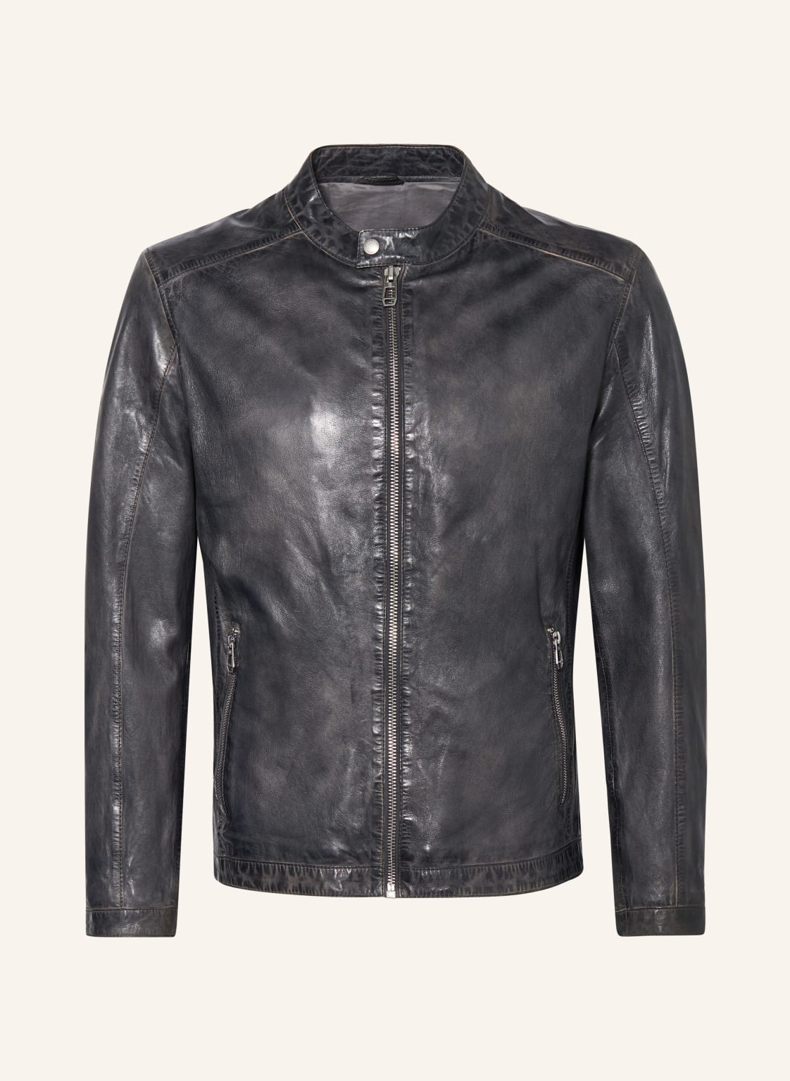 Milestone Lederjacke Mslacona grau von Milestone