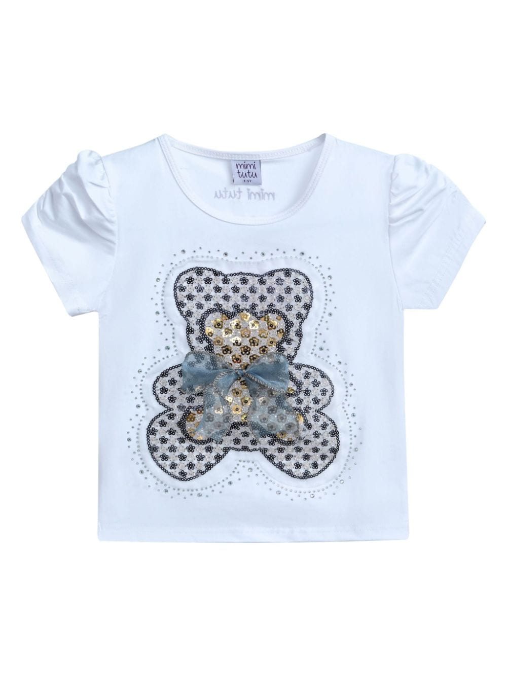 Mimi Tutu bear-appliqué T-shirt - White von Mimi Tutu