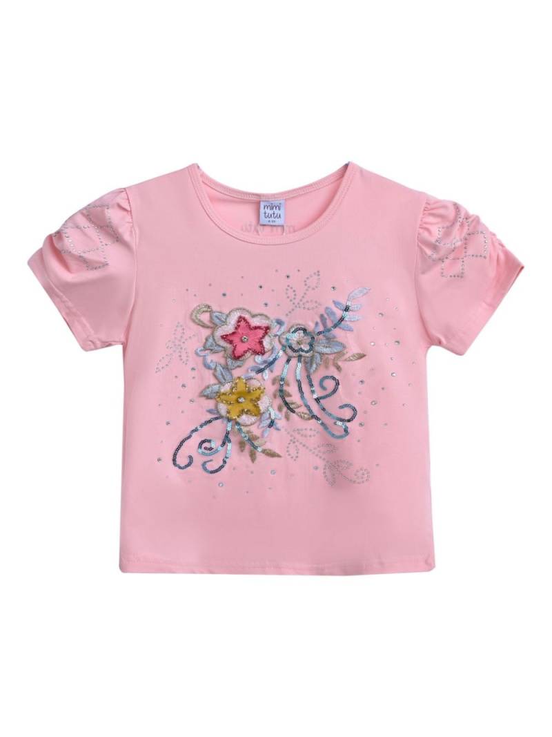 Mimi Tutu floral-appliqué T-shirt - Pink von Mimi Tutu