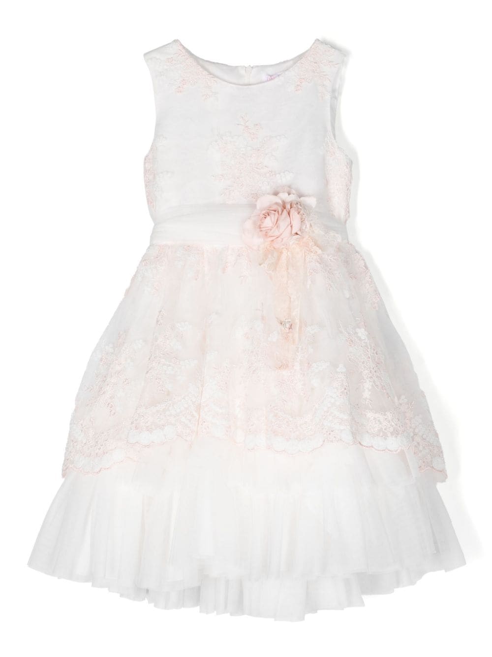 Mimilù floral-appliqué full-skirt dress - White von Mimilù