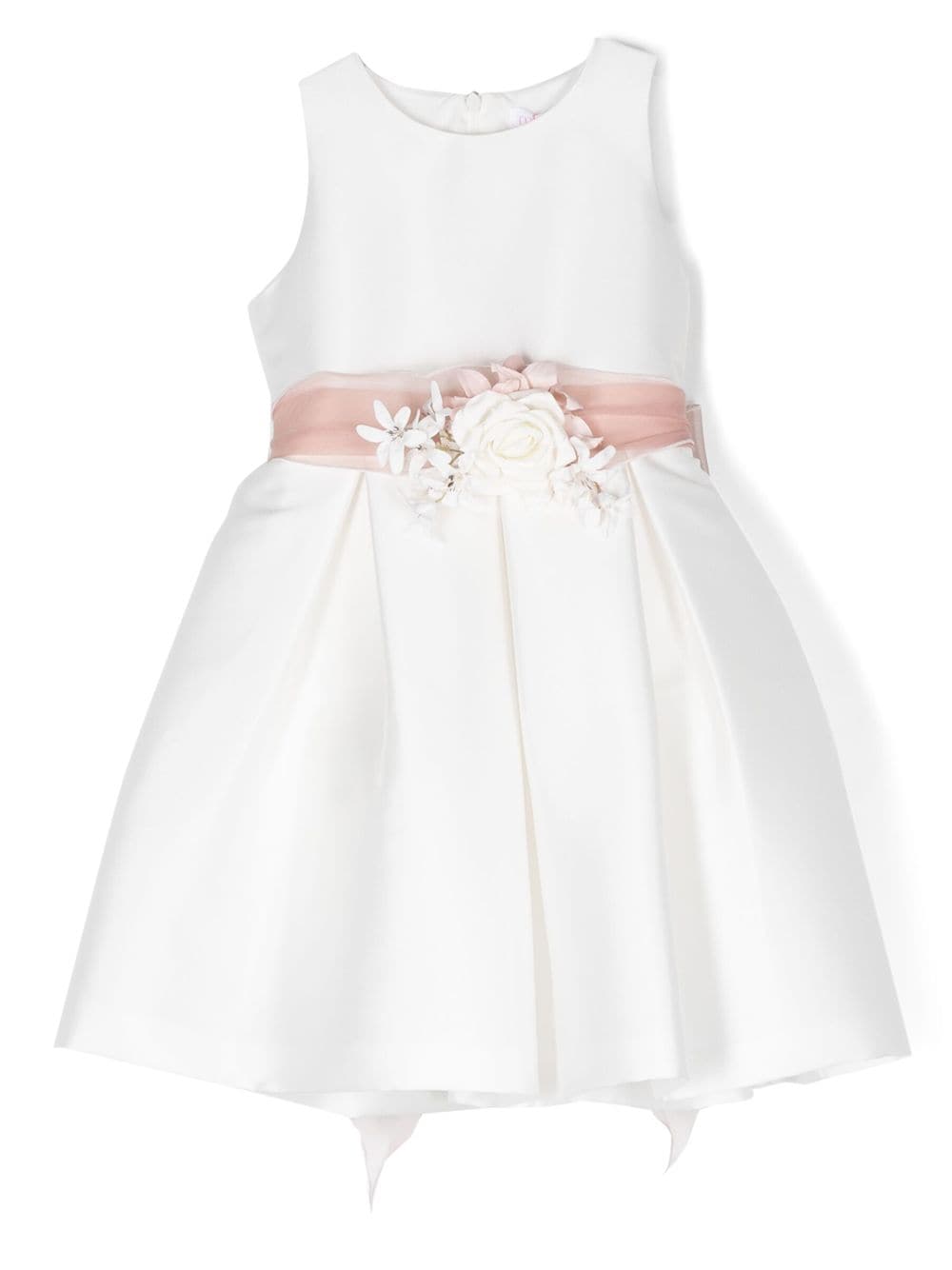 Mimilù floral-appliqué pleated dress - White von Mimilù