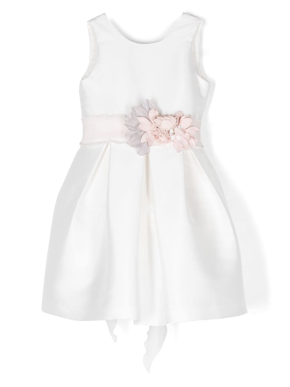 Mimilù floral-appliqué pleated dress - White von Mimilù