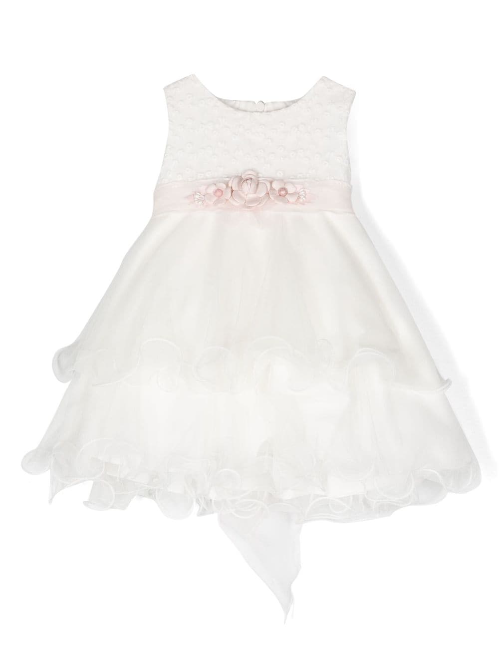 Mimilù floral-appliqué ruffled dress - White von Mimilù