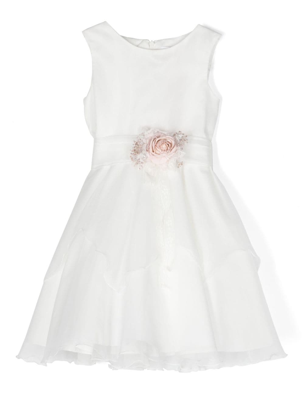 Mimilù floral-brooch flared dress - White von Mimilù