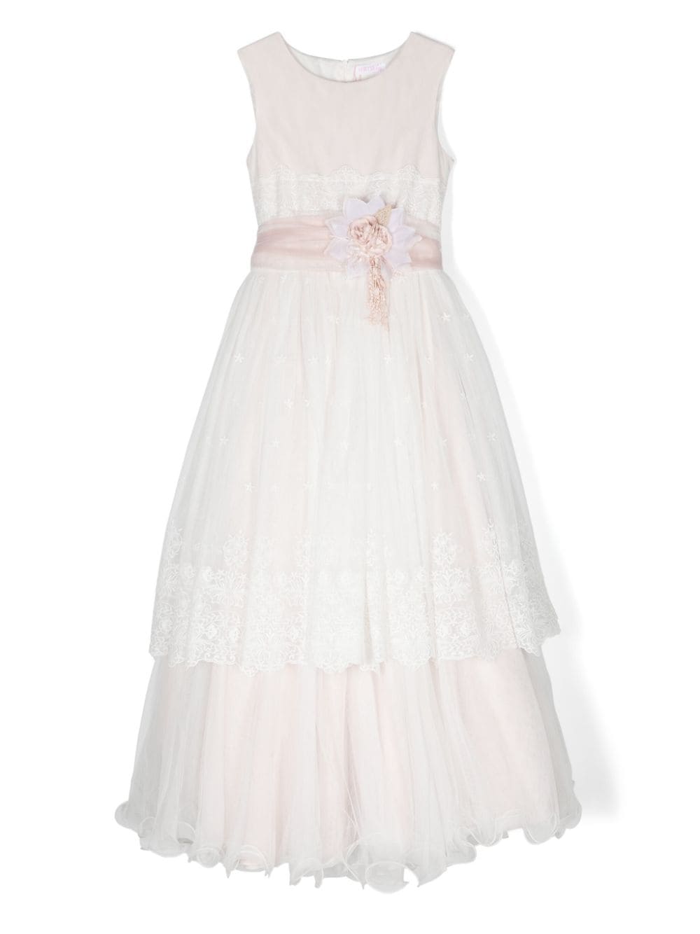 Mimilù floral-embroidered tulle dress - White von Mimilù