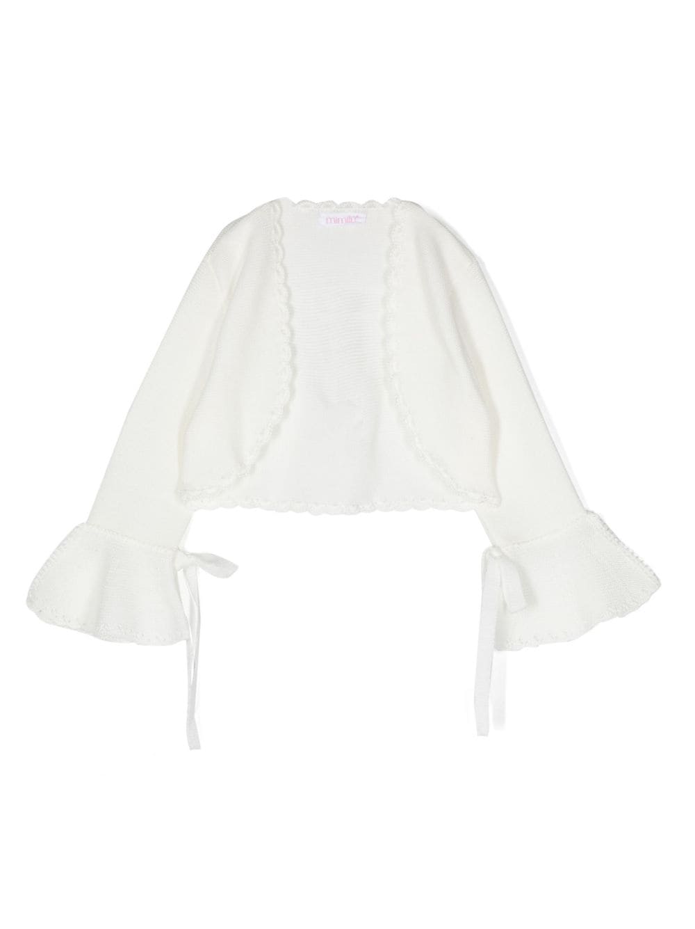 Mimilù scallop-edge long-sleeve cardigan - White von Mimilù