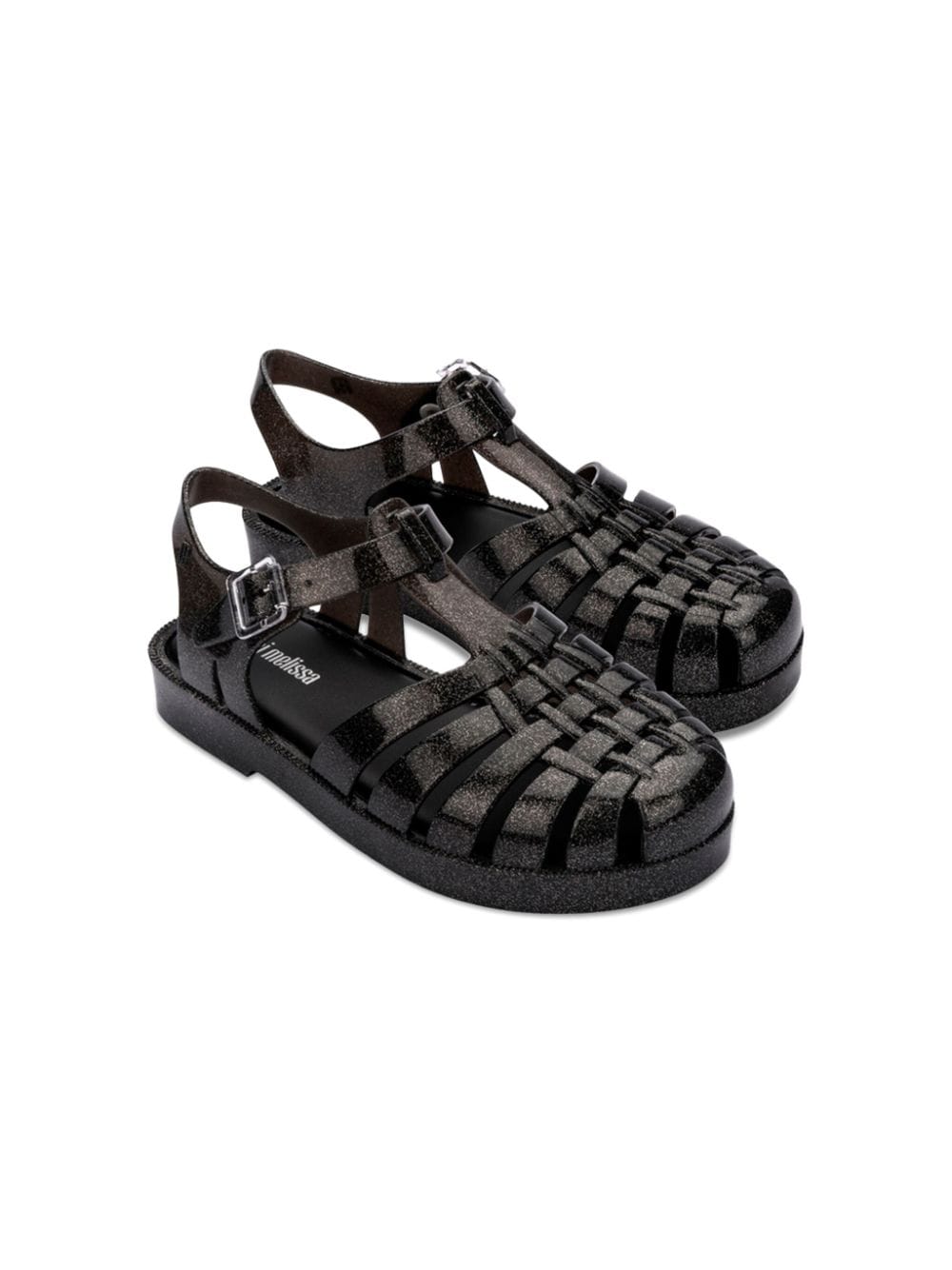 Mini Melissa glitter-detail jelly sandals - Black von Mini Melissa