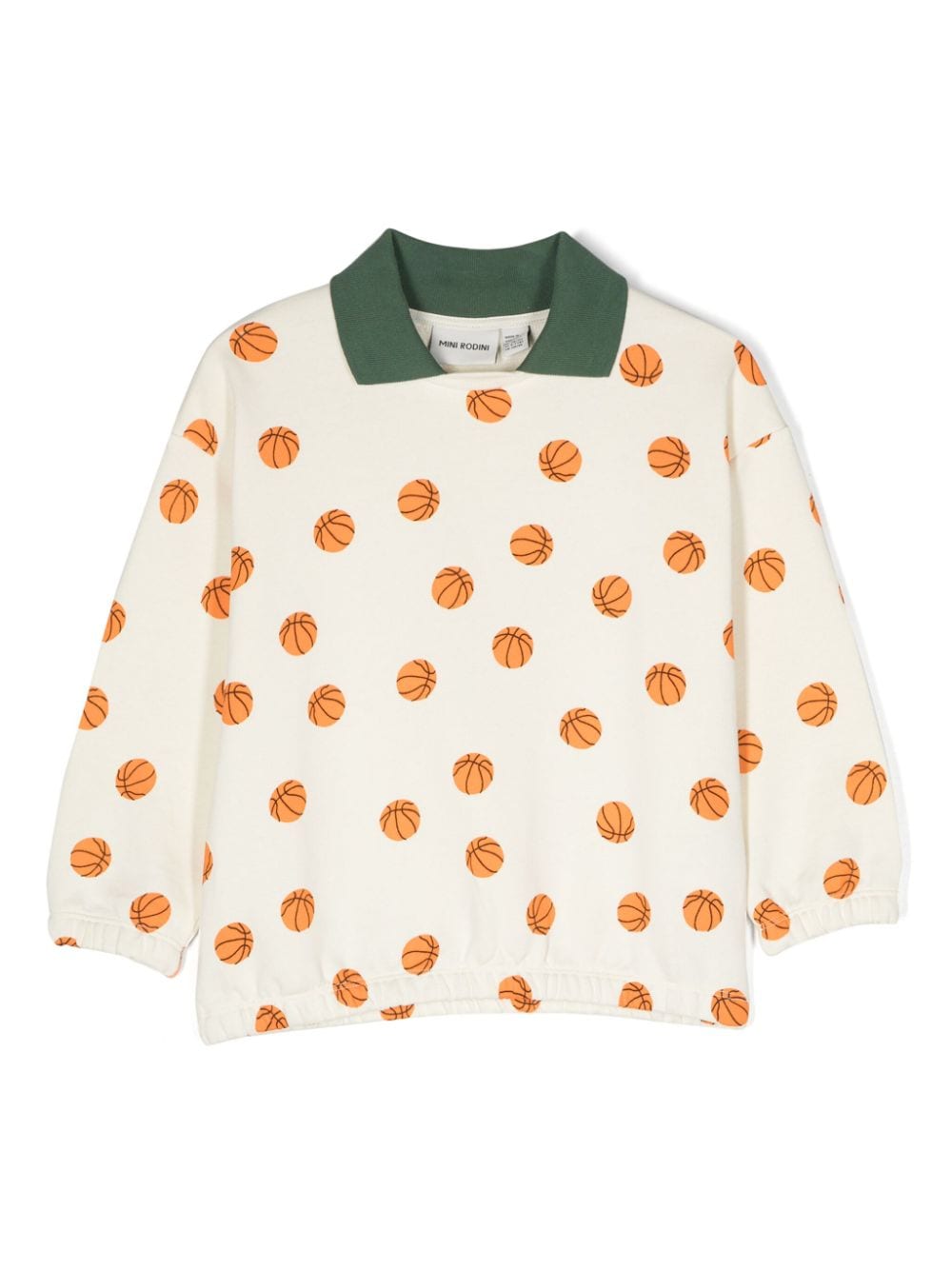 Mini Rodini Basketball collared sweatshirt - White von Mini Rodini