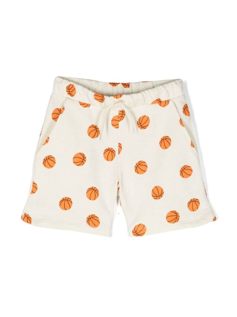 Mini Rodini Basketball organic cotton tarck shorts - Neutrals von Mini Rodini