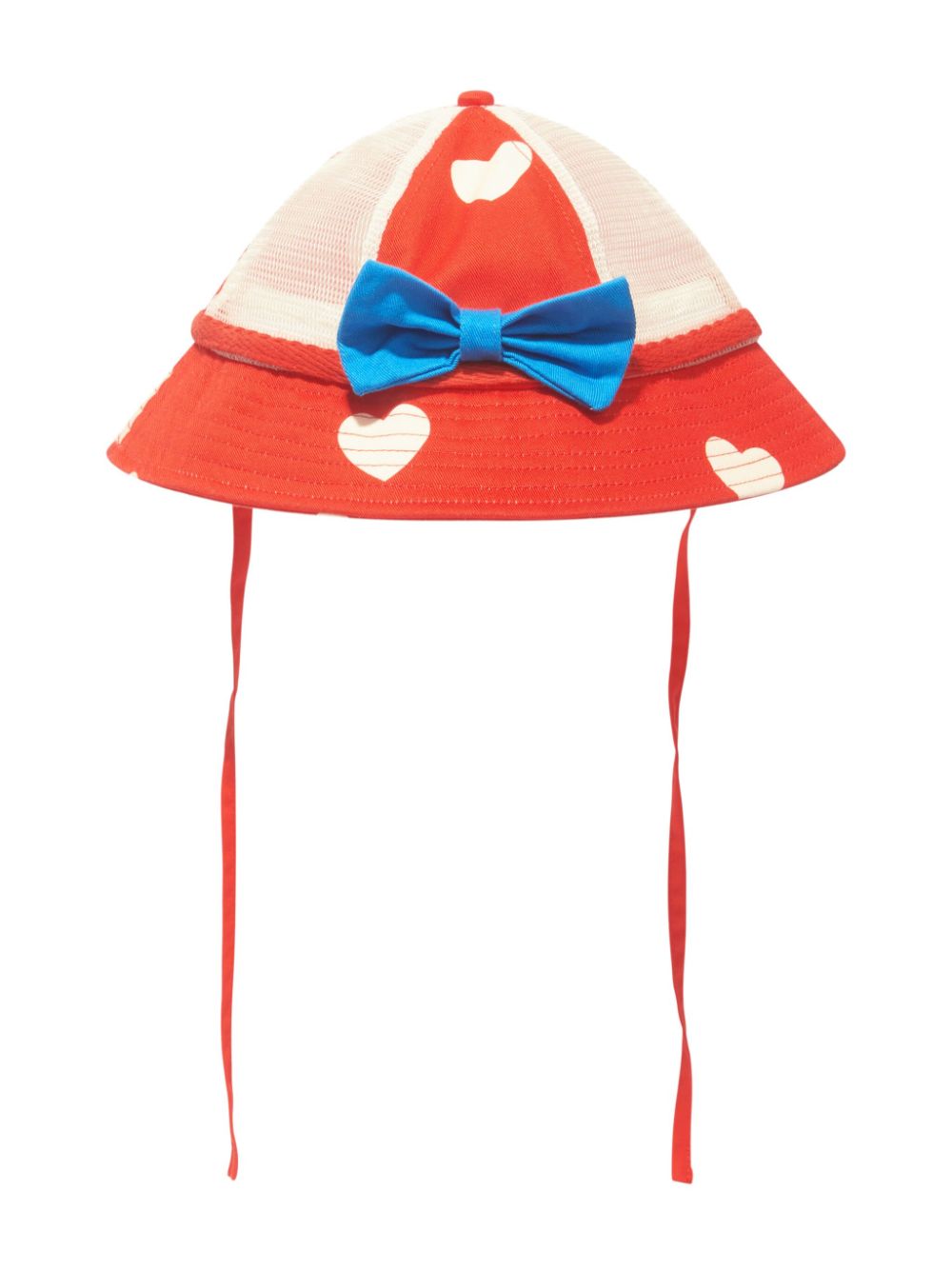 Mini Rodini Hearts bow-detail sun hat - Red von Mini Rodini