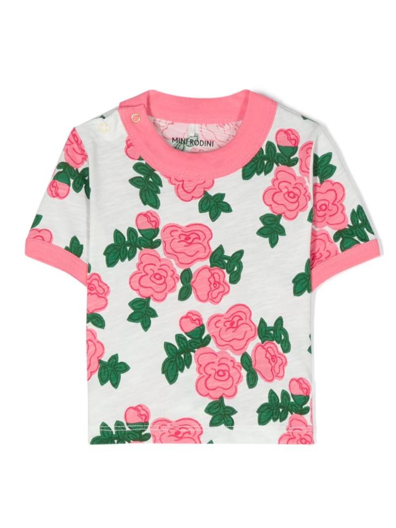 Mini Rodini Roses organic-cotton T-shirt - Pink von Mini Rodini