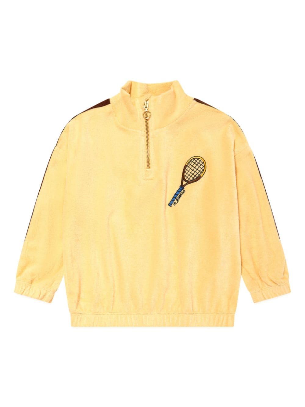 Mini Rodini Tennis-embroidered organic cotton sweatshirt - Yellow von Mini Rodini