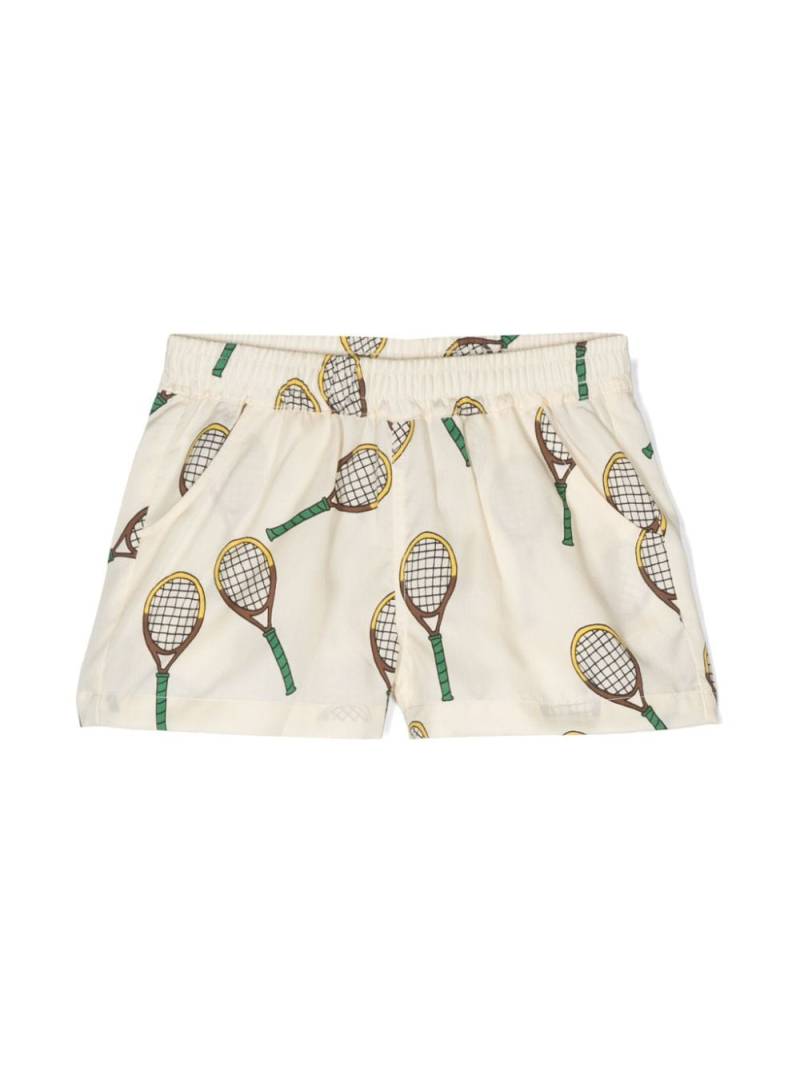 Mini Rodini Tennis graphic-print shorts - Neutrals von Mini Rodini