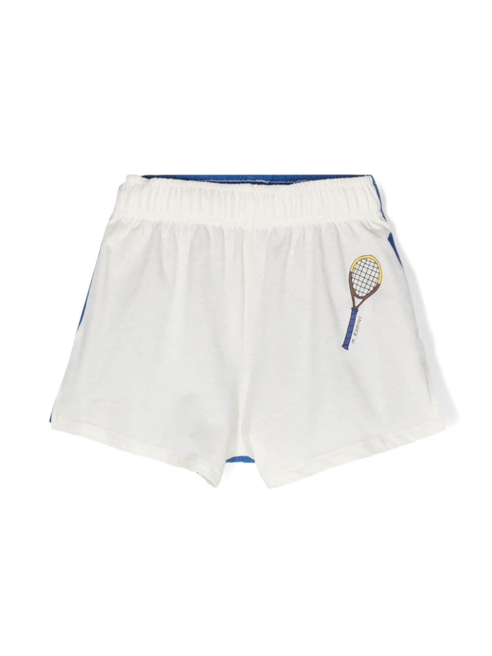 Mini Rodini Tennis-motif colour-block shorts - White von Mini Rodini
